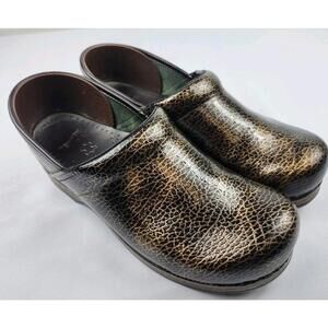 Dansko Womens Size 41/US 10.5-11 Brown Animal Print Clogs Professional Shoes